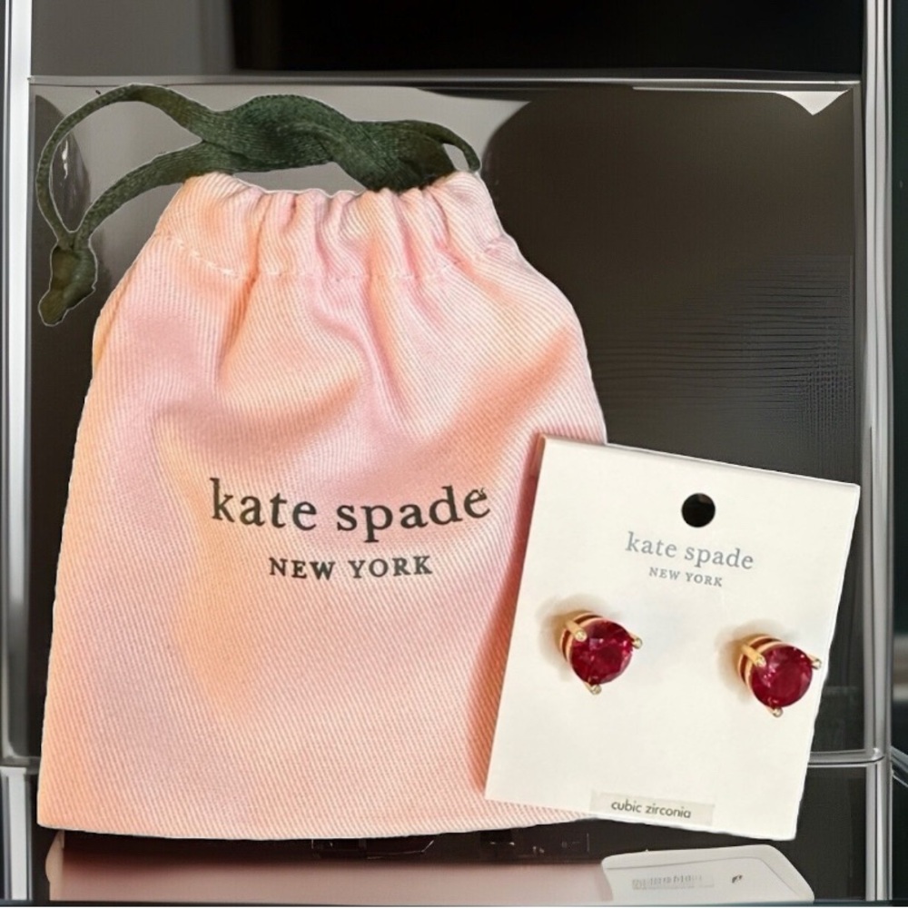 NWT Kate Spade Rise and Shine Festive Pink Goldtone Earrings - Picture 2 of 5
